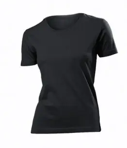 T-shirt donna nera sciancrata in cotone 100%